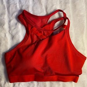 red nike sports bra